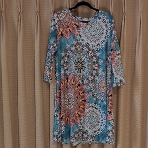 Women's Size XXL Sherosa Long Sleeve T-shirt Swing Dress With Pockets